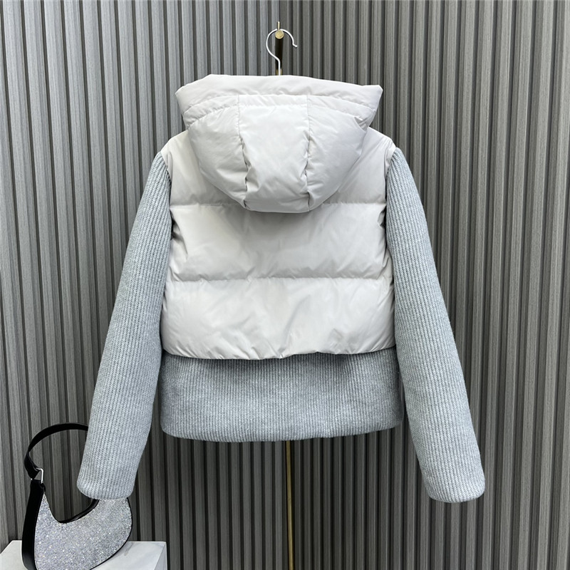 BC hooded knitted down jacket