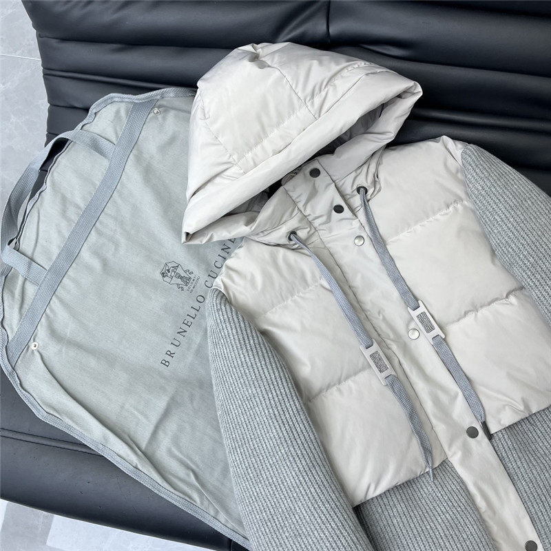BC hooded knitted down jacket