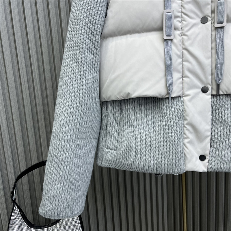 BC hooded knitted down jacket