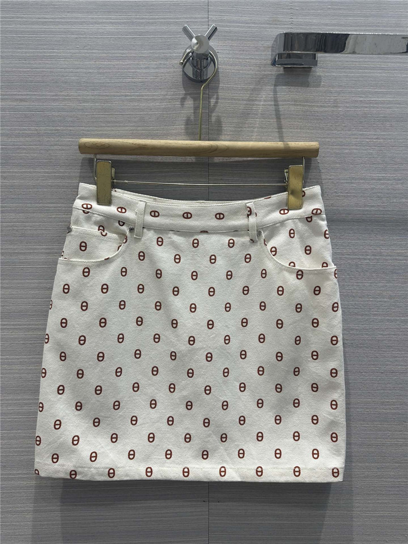 H**me5 new color pig nose logo denim skirt