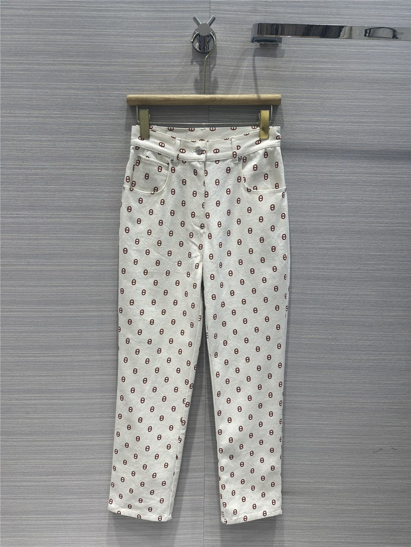 H**me5 new color pig nose logo denim trousers
