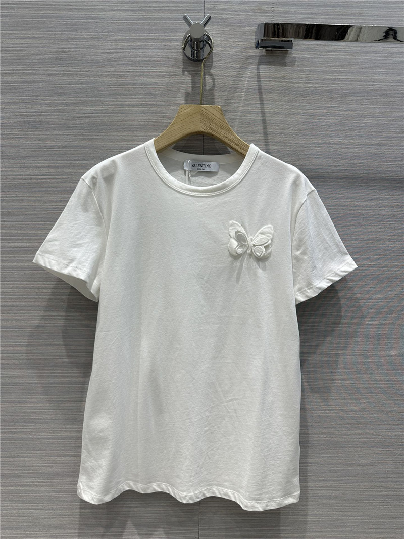 Va1e*ntin0 three-dimensional butterfly cotton t-shirt
