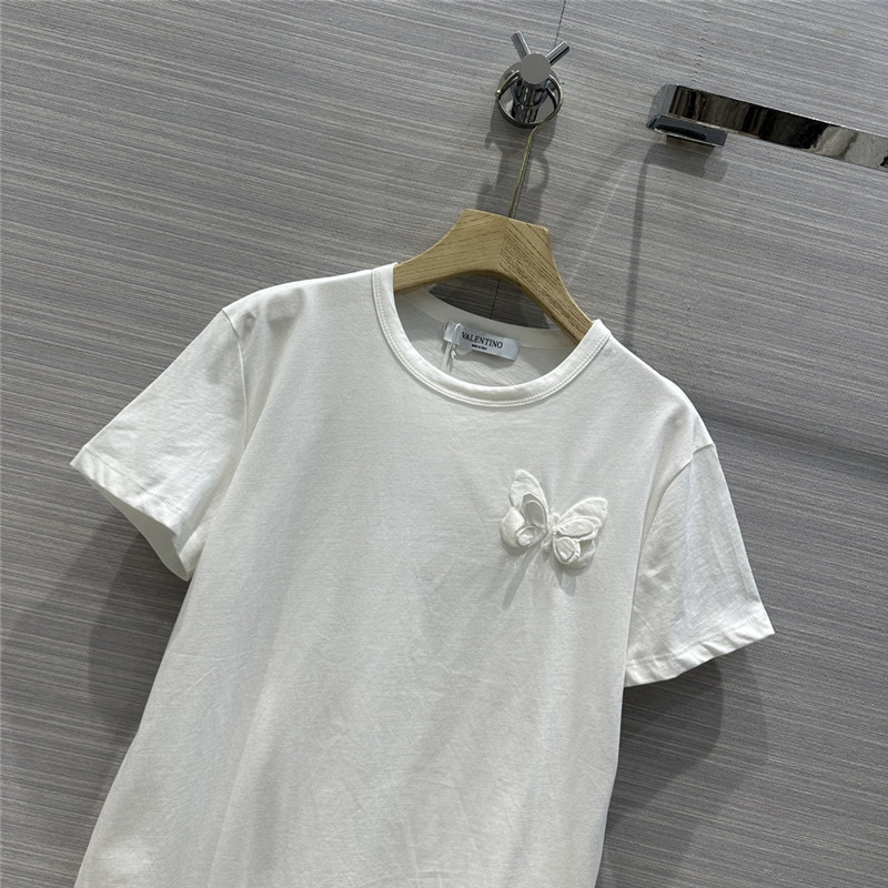 Va1e*ntin0 three-dimensional butterfly cotton t-shirt