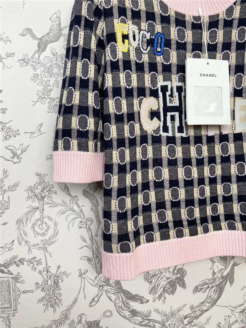 Ch**el new spring and summer knitted mid-sleeve top