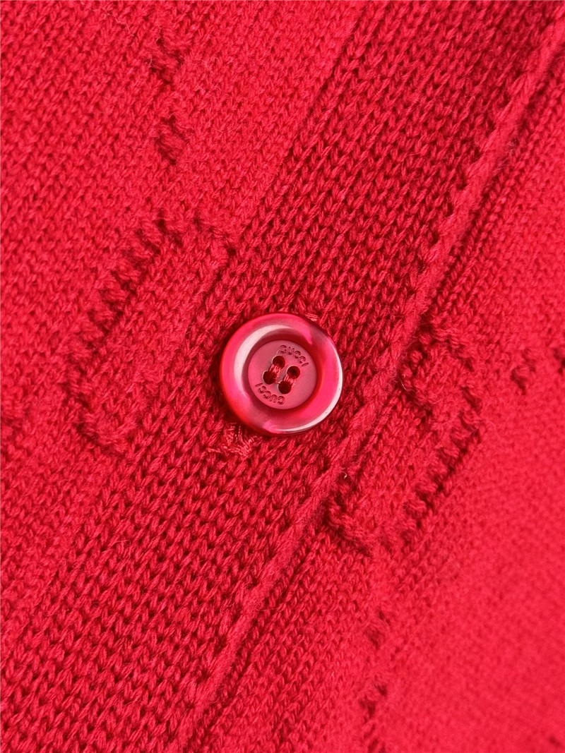 Gvc*1 jacquard wool cardigan in red
