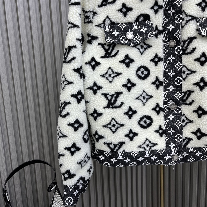 l0vis Vvtt0n lv patchwork lambswool jacket