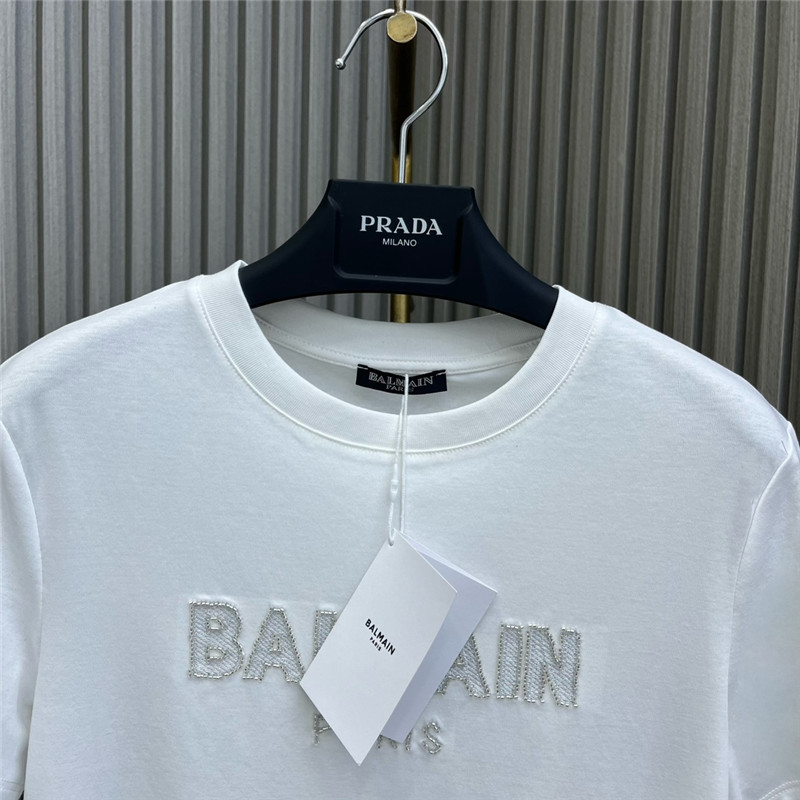 Balmain embroidered beaded T-shirt