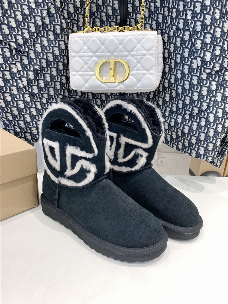 UGG x Telfar Denim Black Logo Mini Boot