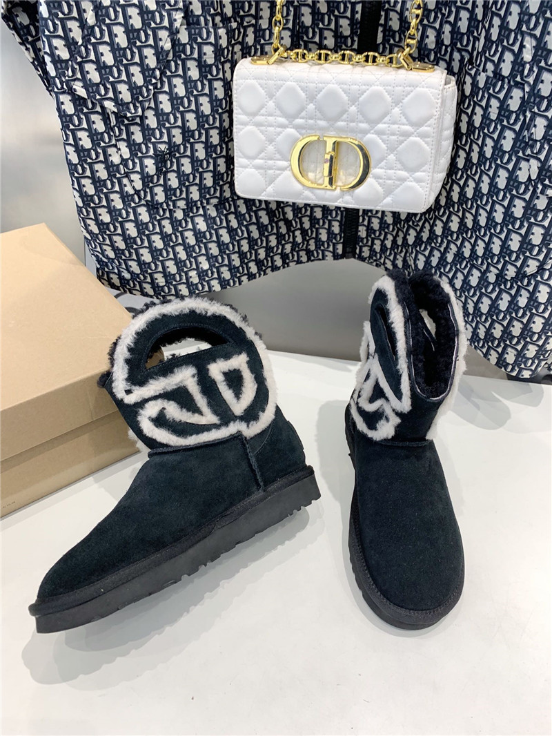 UGG x Telfar Denim Black Logo Mini Boot