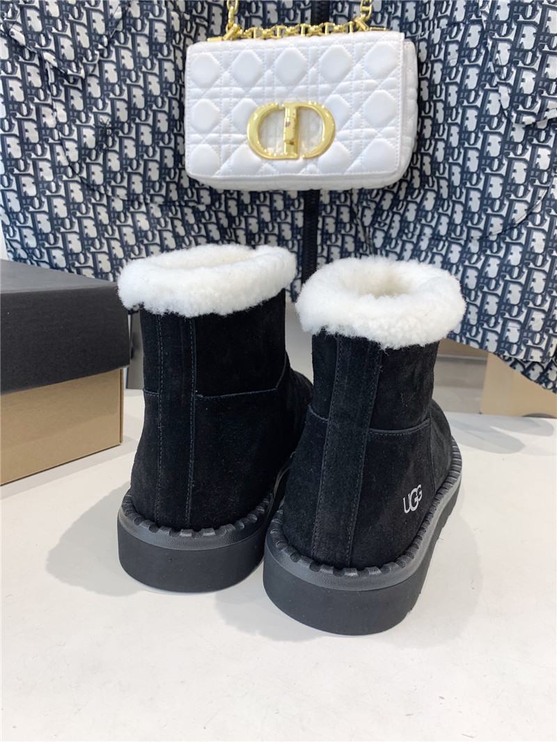 UGG Shearling Black Suede Boots