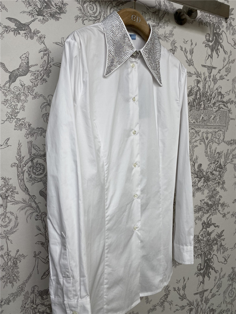 pra*a early spring new D1am0nd collar shirt