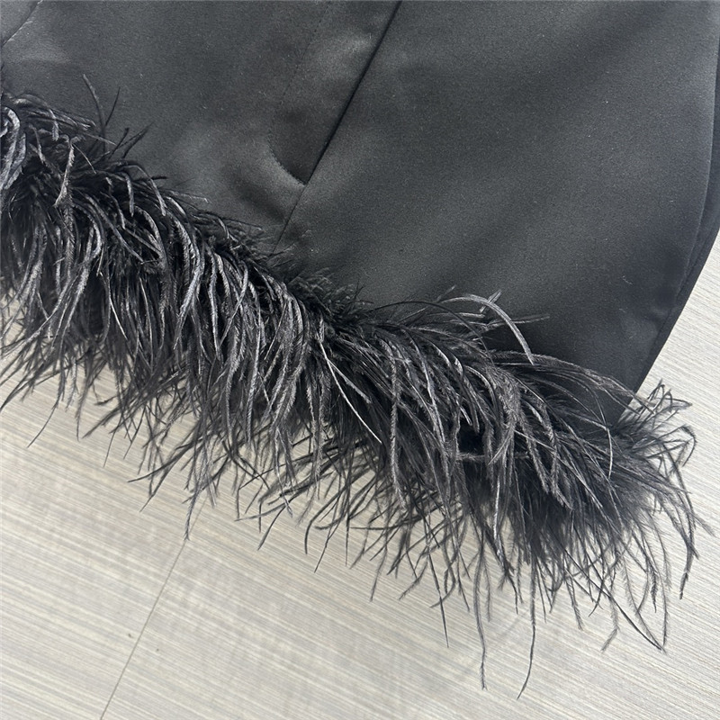 Pra*a lady style feather haute couture mini skirt