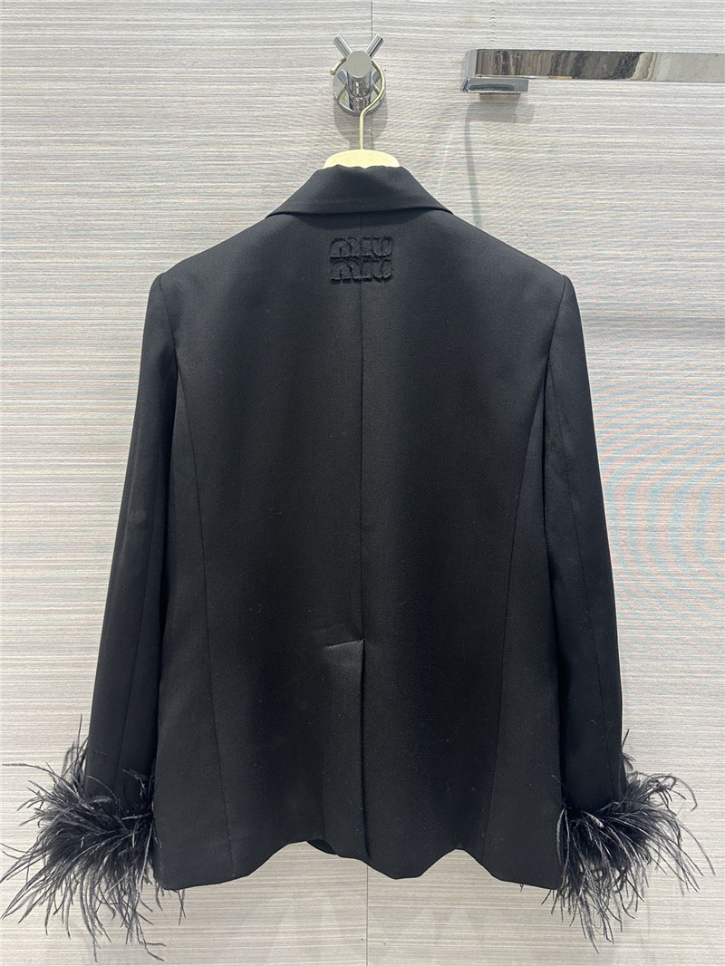 Pra*a lady style feather haute couture suit