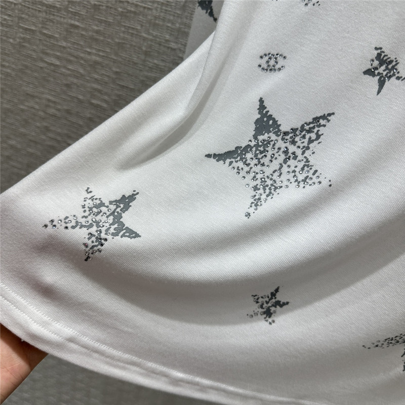 Ch**el star printed rhinestone bottoming top