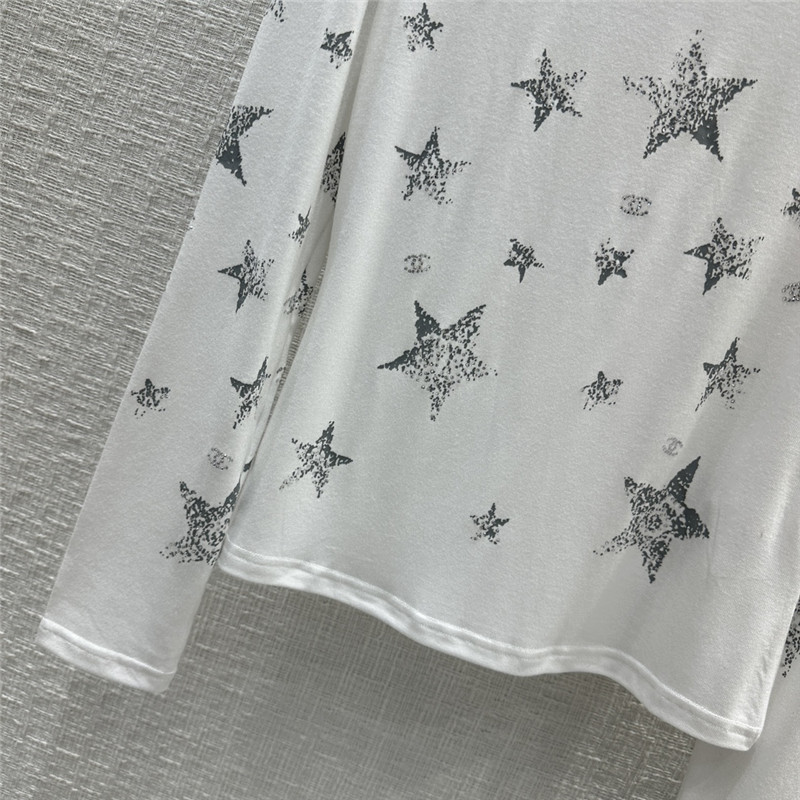 Ch**el star printed rhinestone bottoming top