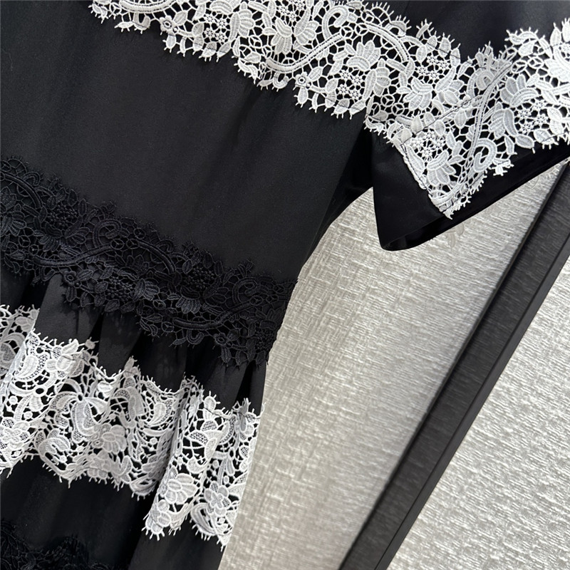 D10r water soluble flower color block long dress
