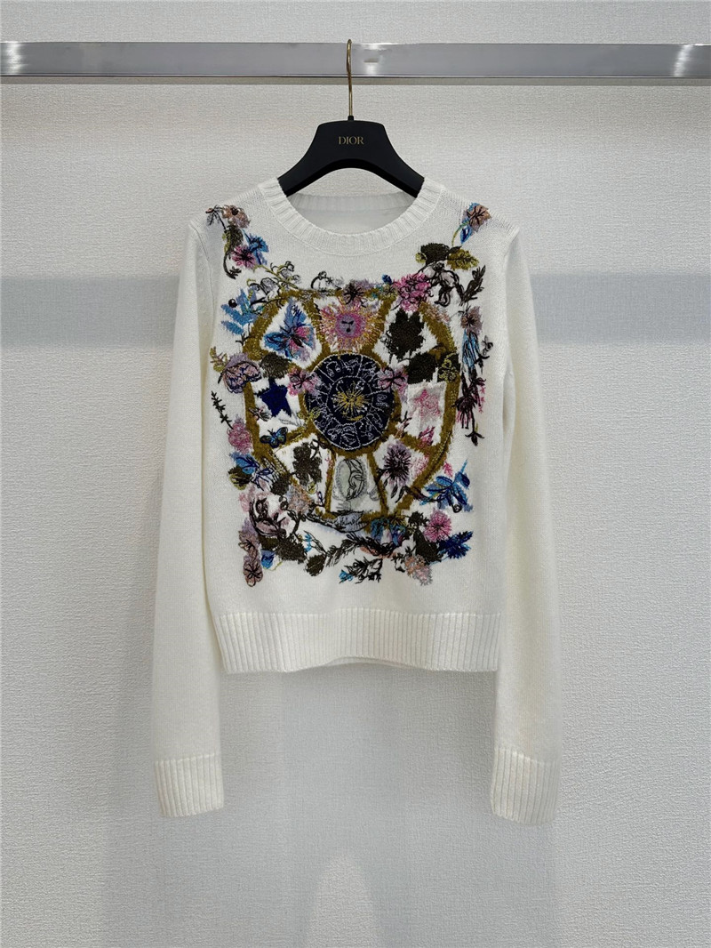 D10r constellation flower totem jacquard sweater