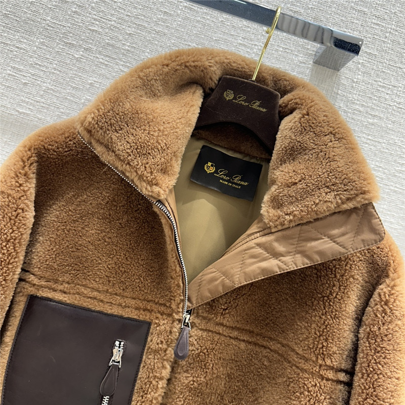 L0r0 P1ana wool grained leather jacket