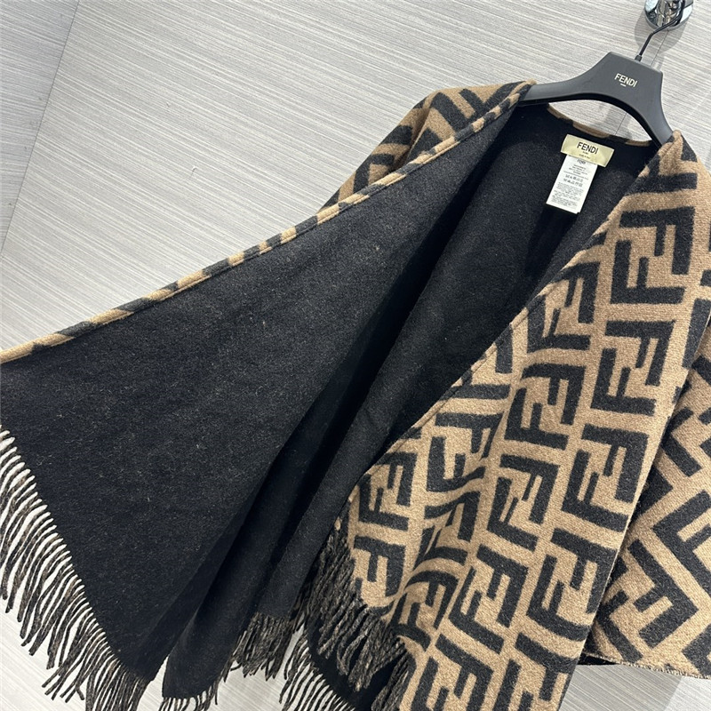 F**di cashmere shawl large scarf cloak