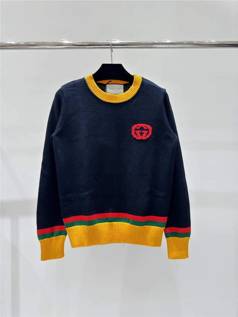Gvc*1 logo knitted sweater in navy