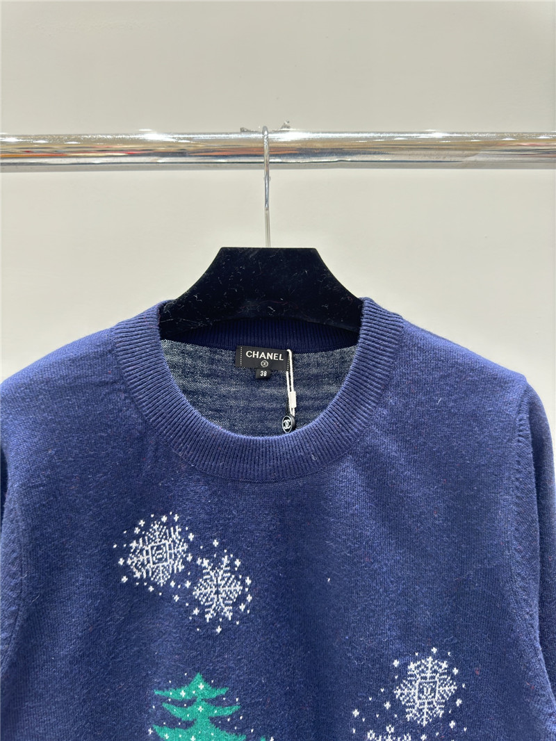 Ch**el christmas knitted sweater in navy