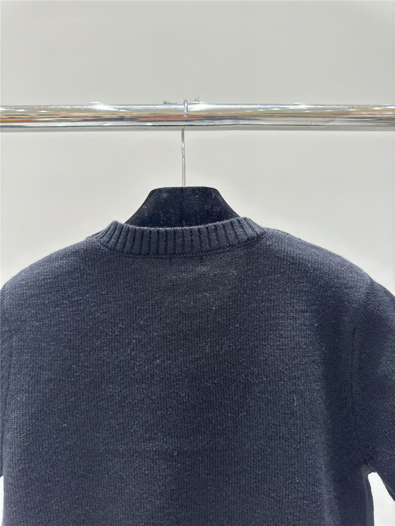 L0ew* logo knitted short sweater in navy