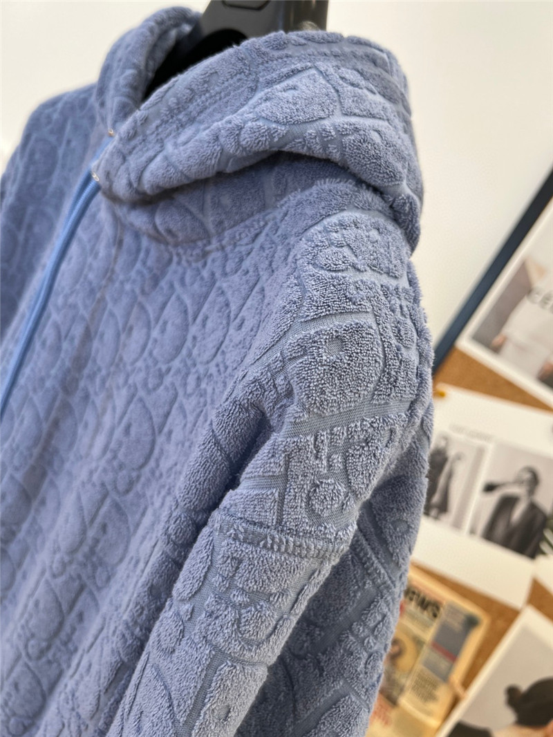 D10r terry jacquard hooded sweatshirt