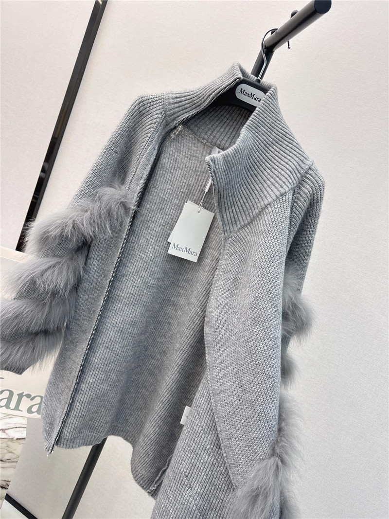Vanitoo Faux Fur Turtleneck Sweater Grey