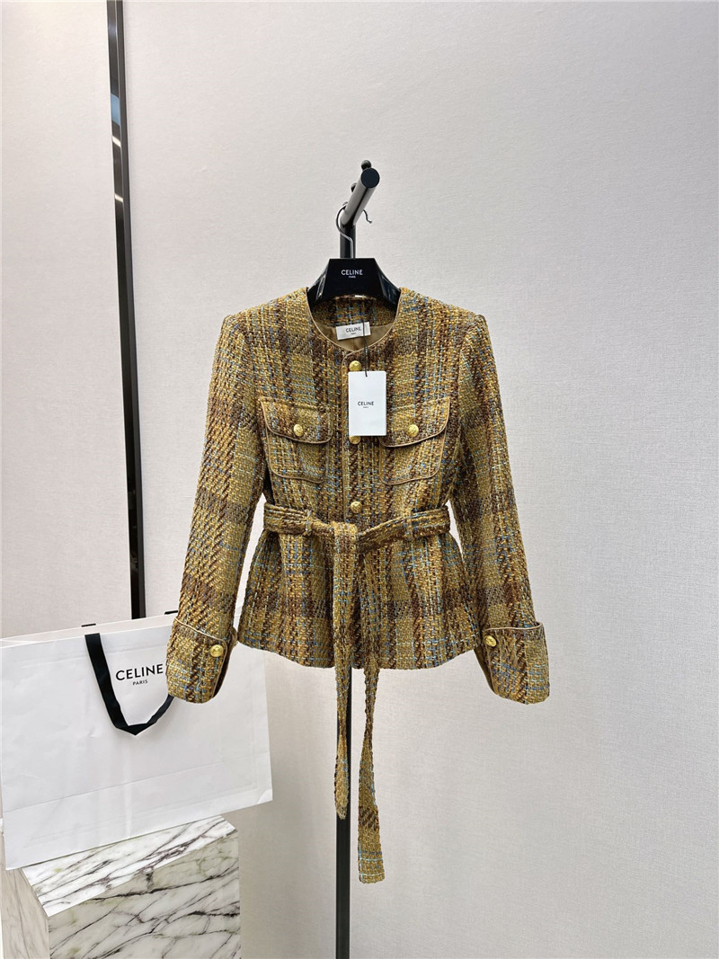 Ce1i*e retro style gold button woven jacket