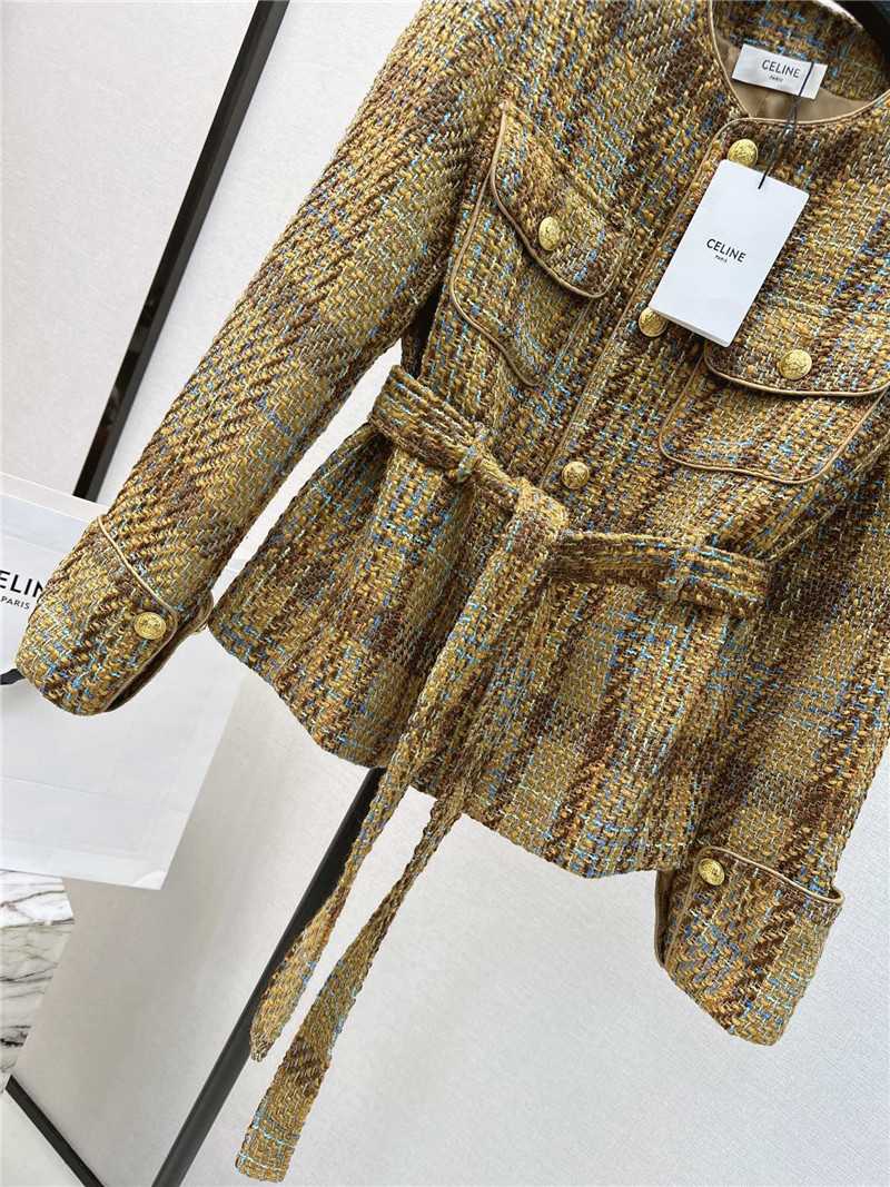 Ce1i*e retro style gold button woven jacket
