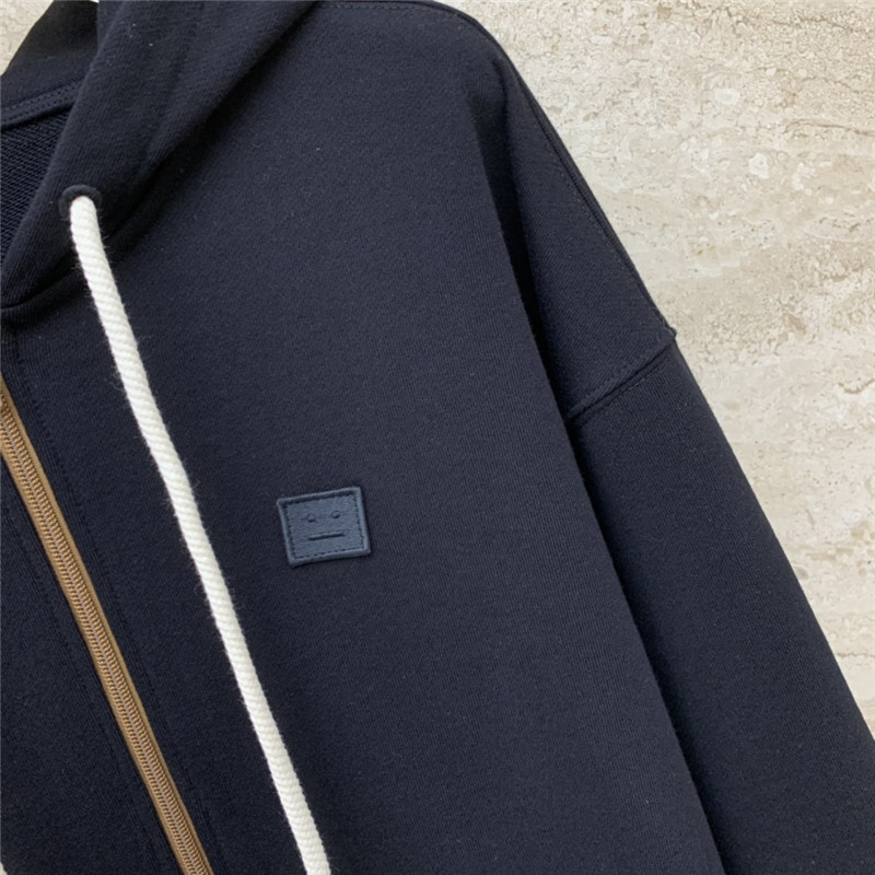 acne studios zipper drawstring hooded sweatshirt jacket