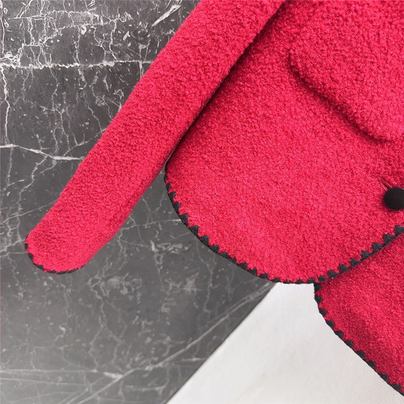 D10r wool jacket with contrast embroidered trim