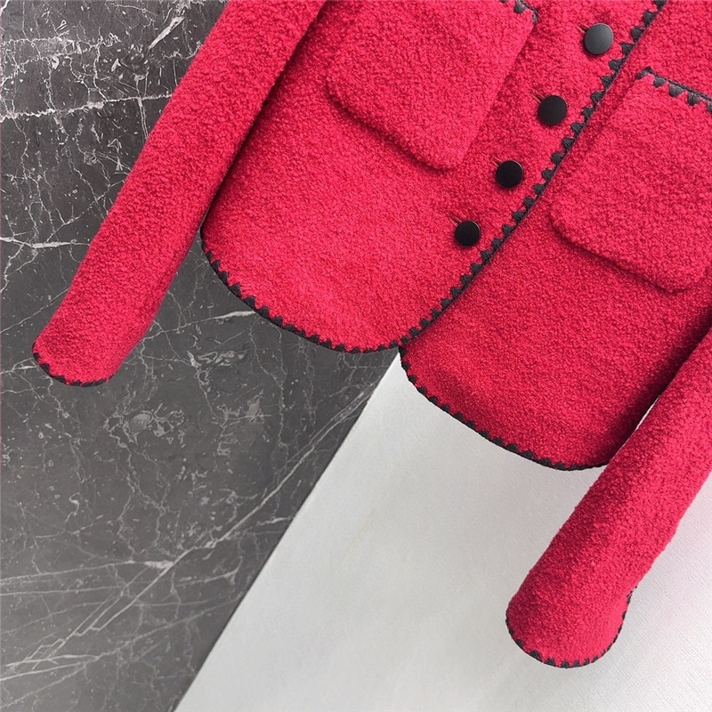 D10r wool jacket with contrast embroidered trim