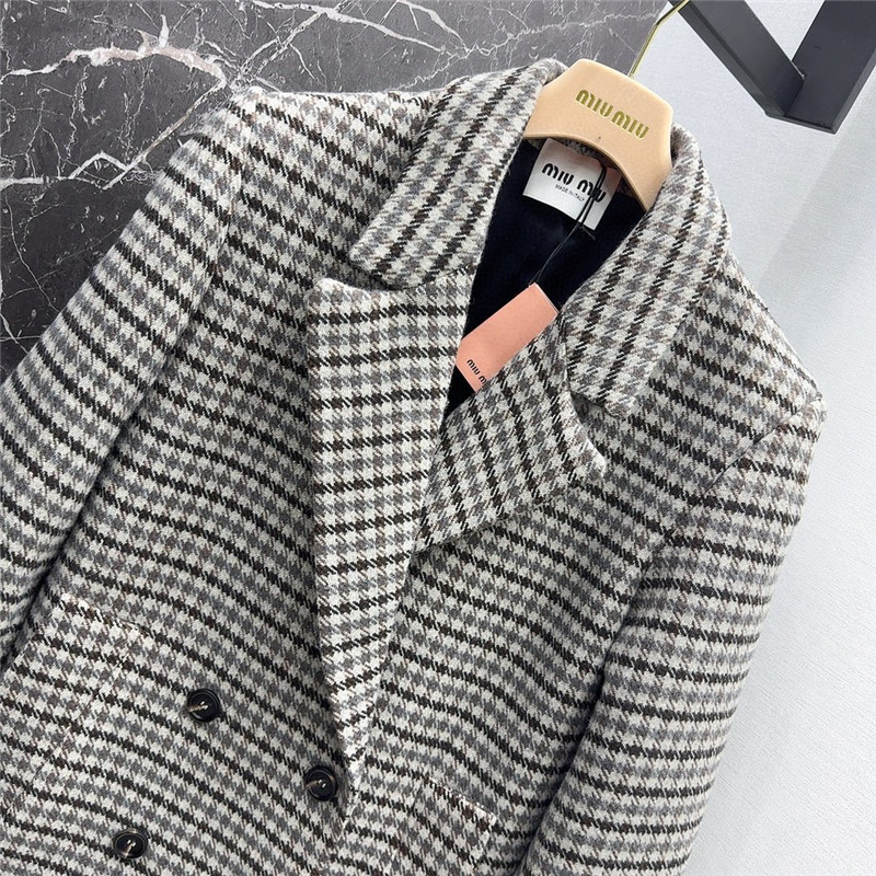 miu miu vintage houndstooth double-breasted blazer