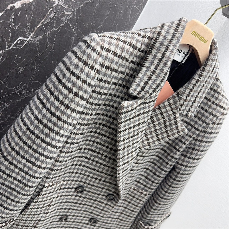 miu miu vintage houndstooth double-breasted blazer