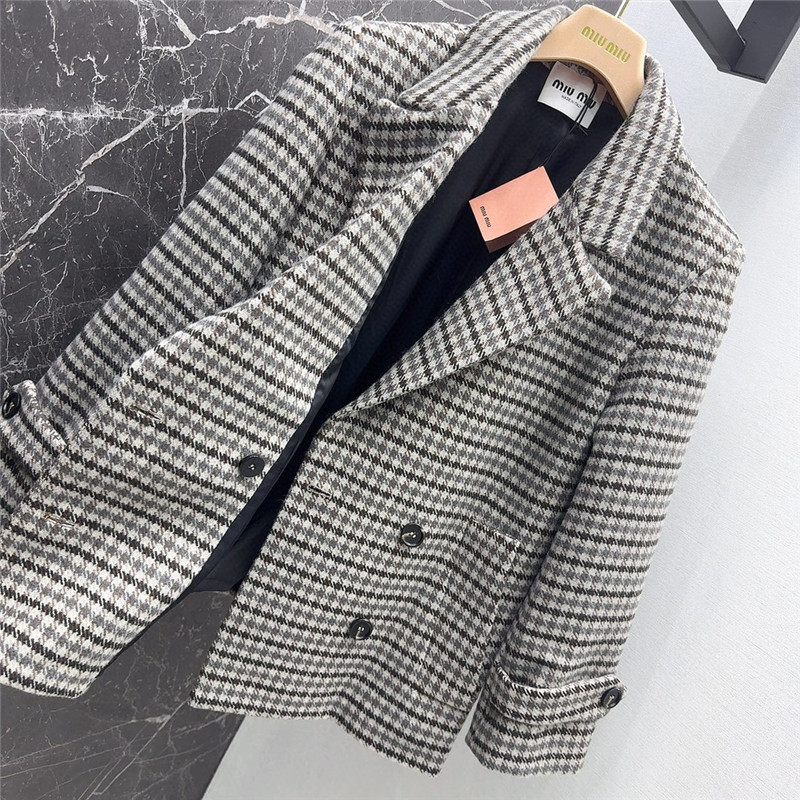 miu miu vintage houndstooth double-breasted blazer