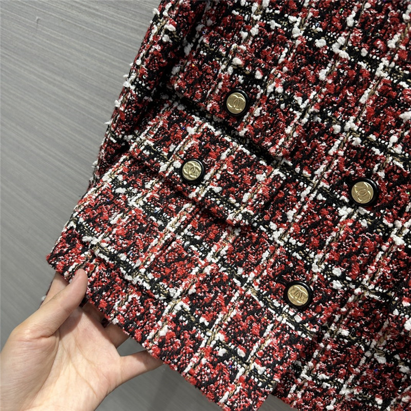 Ch**el contrast shirt collar small jacket