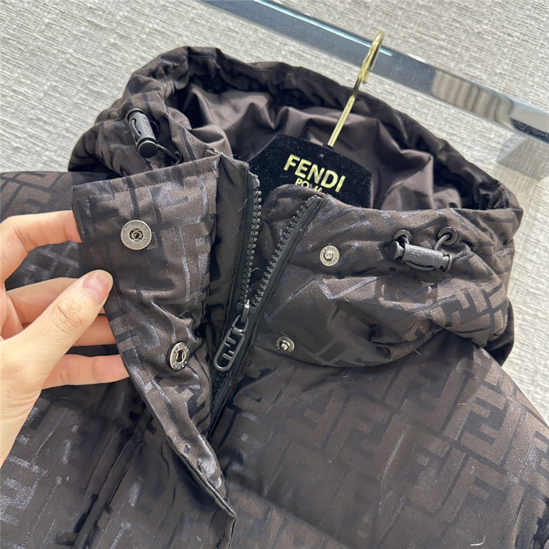F**di new dark pattern hooded down jacket
