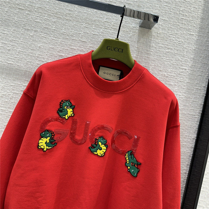 Gvc*1 sequined logo sweatshirt red
