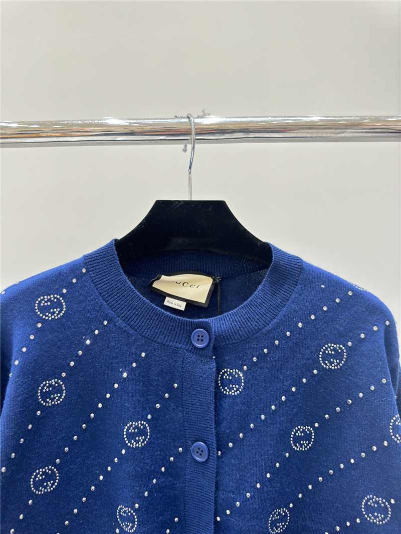 gvc*1 hot D1am0nd logo knitted cardigan blue