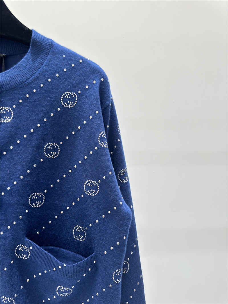 gvc*1 hot D1am0nd logo knitted cardigan blue
