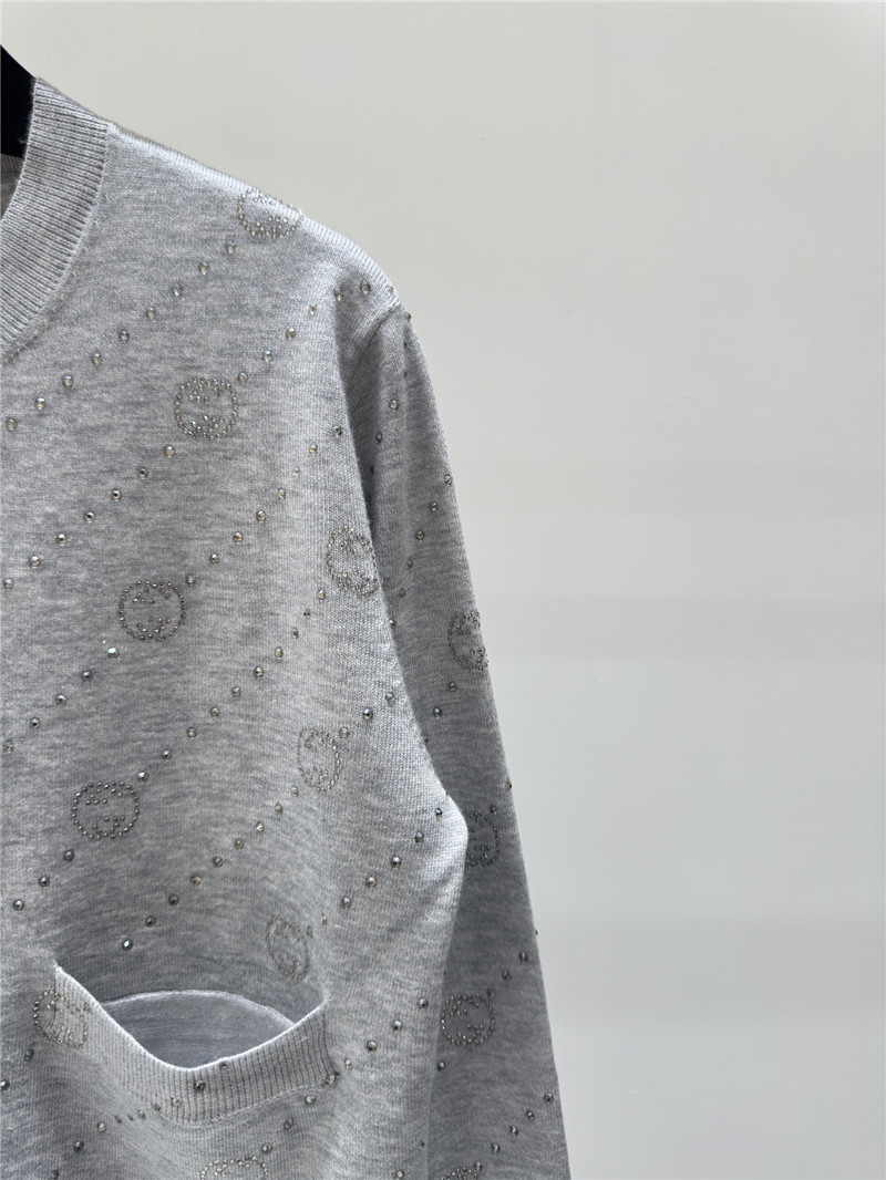 gvc*1 hot D1am0nd logo knitted cardigan grey