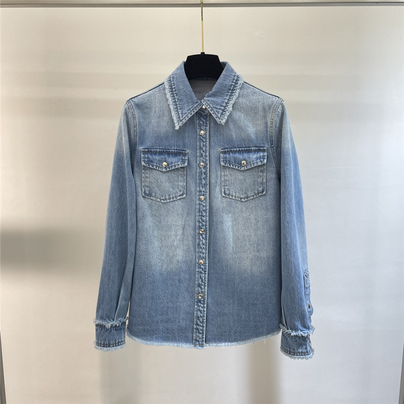 Chloé raw edge denim shirt