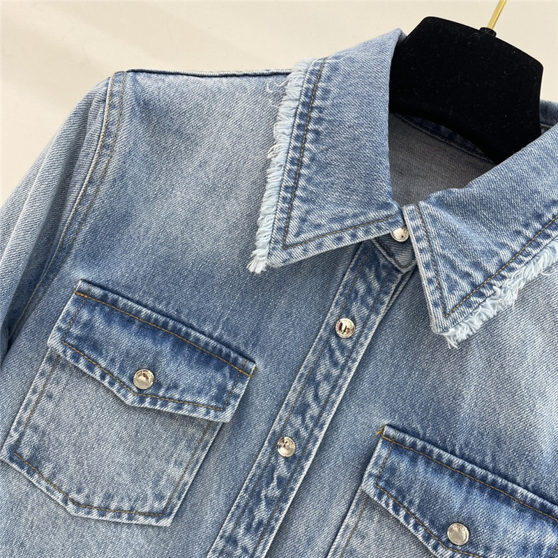 Chloé raw edge denim shirt