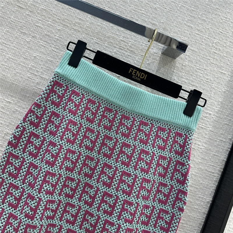F**di ff presbyopic double-woven jacquard skirt