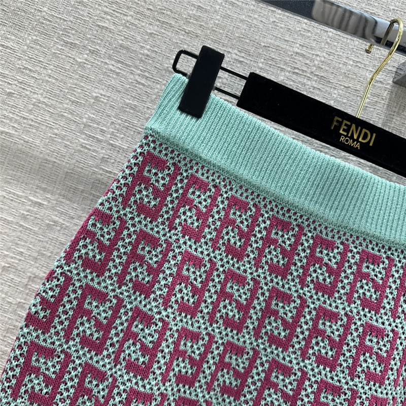 F**di ff presbyopic double-woven jacquard skirt