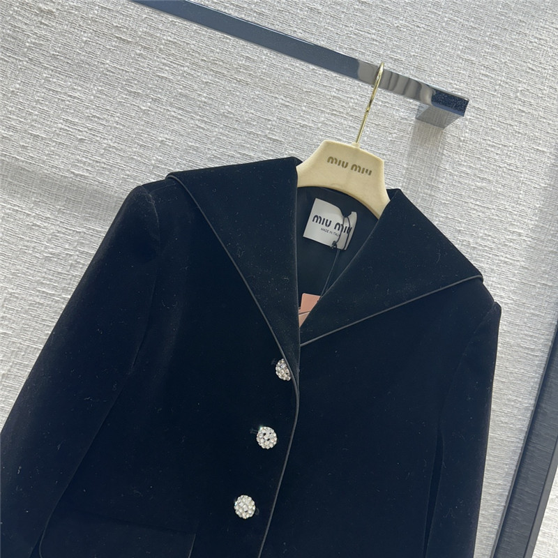 M1um1u new navy collar velvet suit