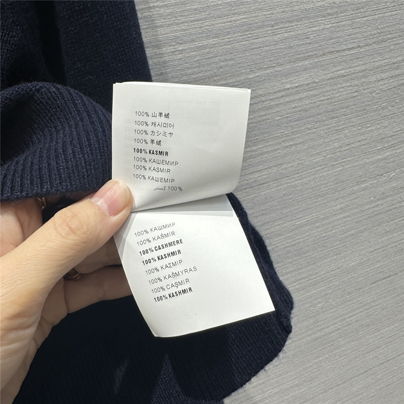 Miu Miu Logo Short Knitted Sweater Navy