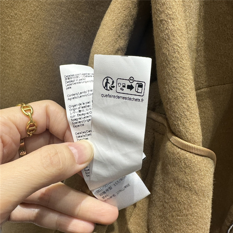 L0ew* hooded leather cashmere jacket
