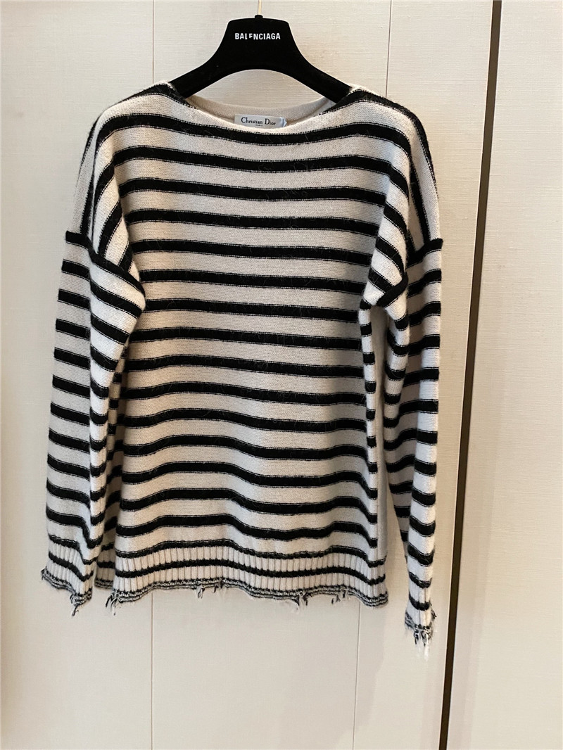 D10r striped butterfly loose sweater